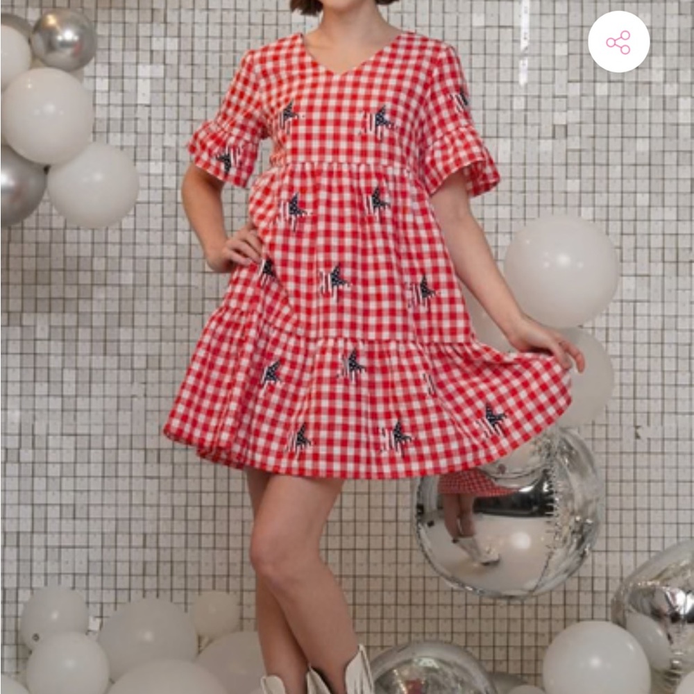 Patriotic Gingham Dress - Picture 6 of 8